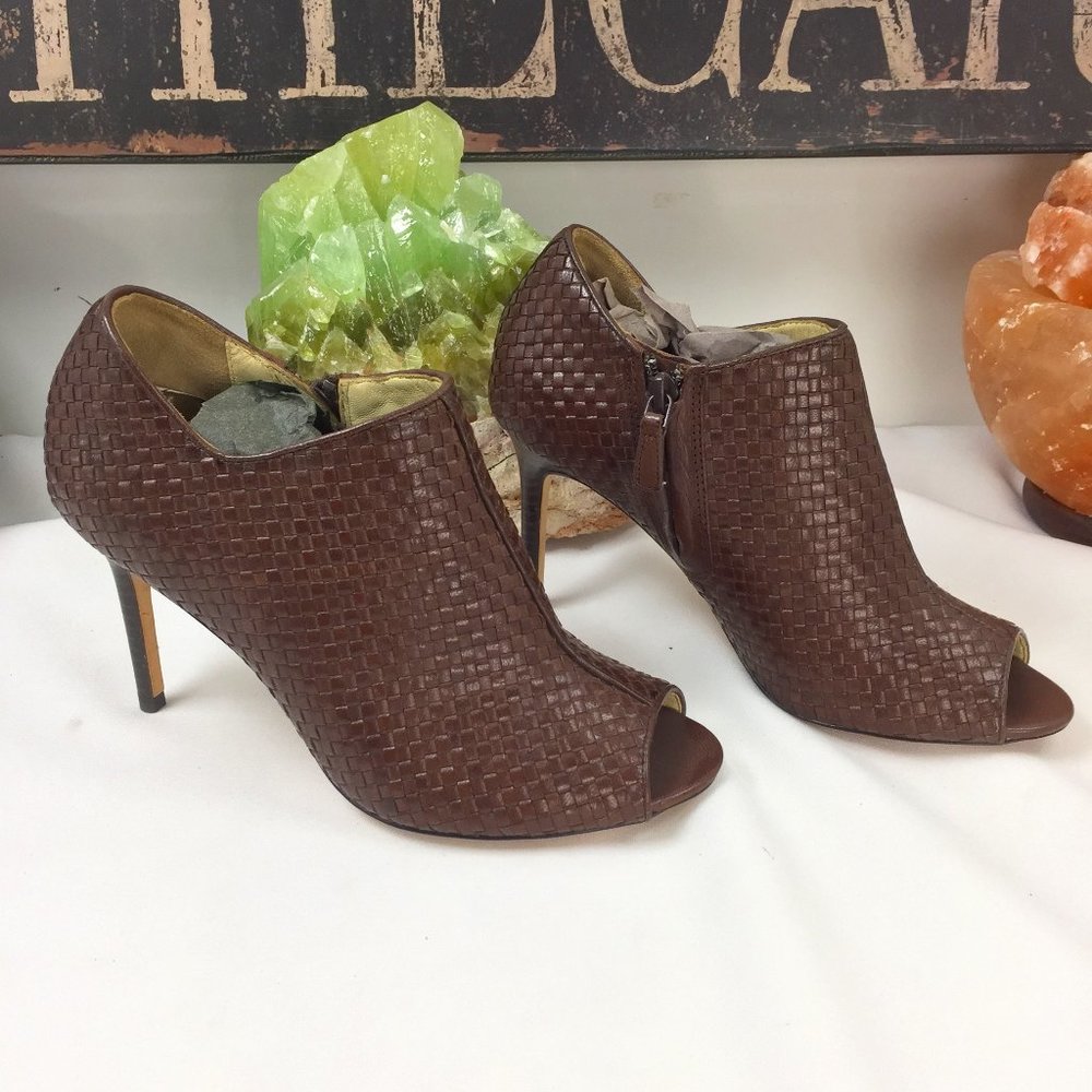 Cole Haan Brown Leather Stiletto Heel Zip